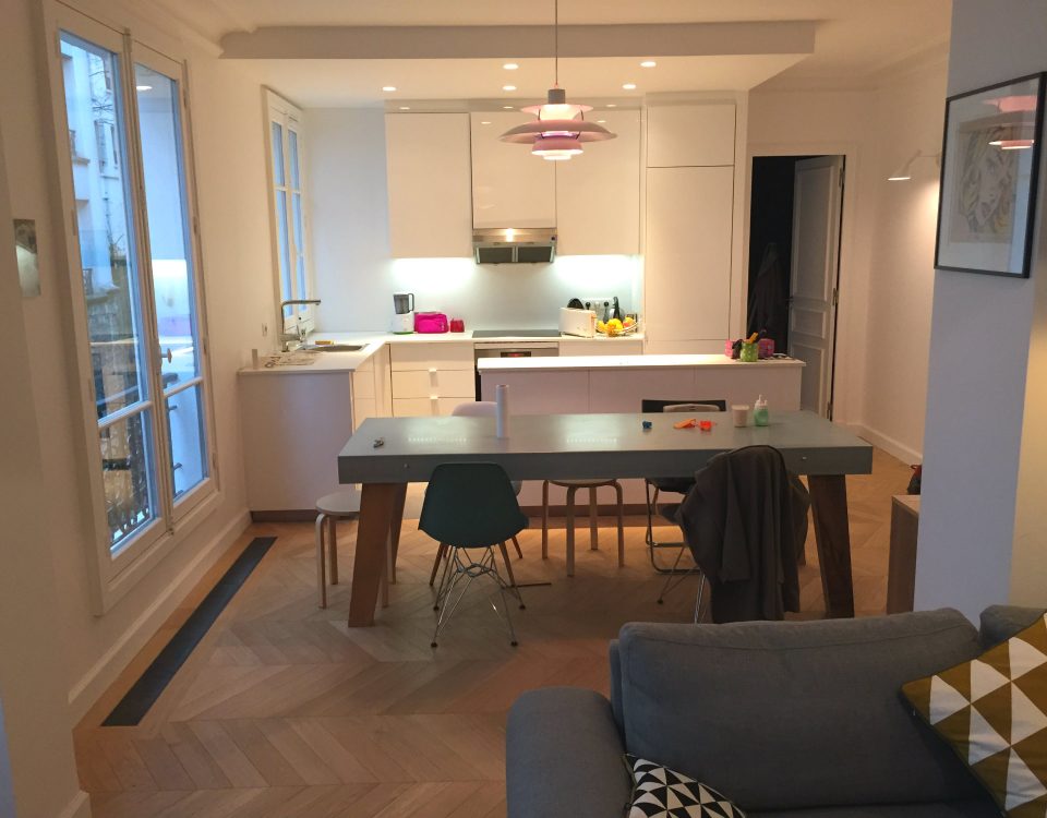 2016 travaux renovation appartement transformation F2 en F3 Paris rue Damremont_Eolh btp france 12